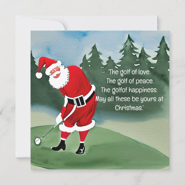 Golf Weihnachten Der Weihnachtsmann golfen auf Grü (Vorderseite)