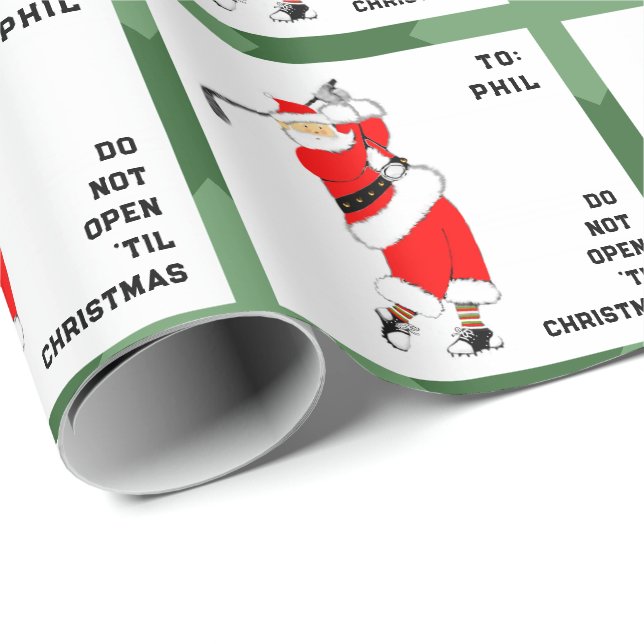 Golf Weihnachten Geschenkpapier (Rolleneckpunkt)