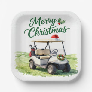 Golf Weihnachten Golf Cart Pappteller