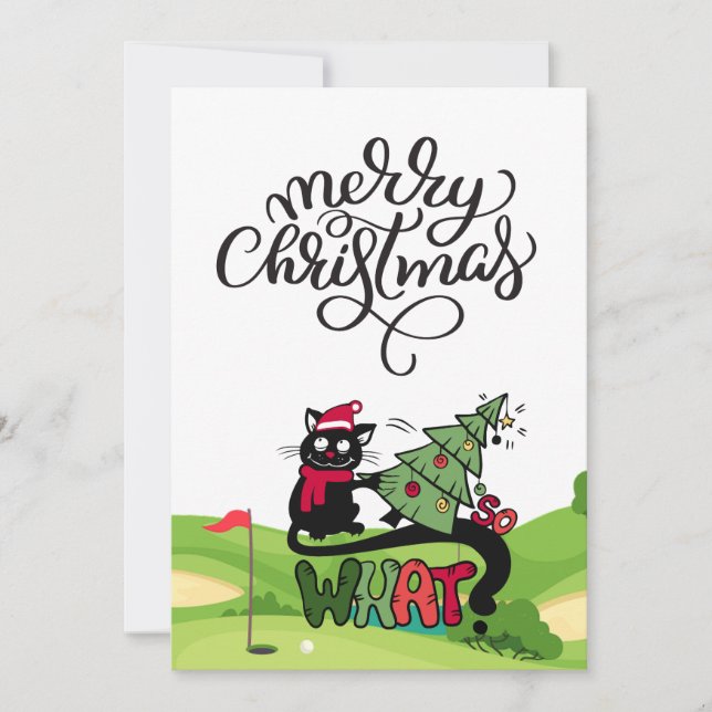 Golf Weihnachten im Golfplatz für Golfer (Vorderseite)