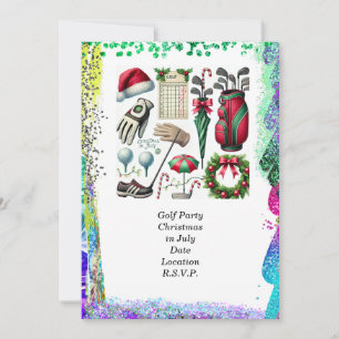 Golf Weihnachten im Juli für Golfer mit Golfball Einladung