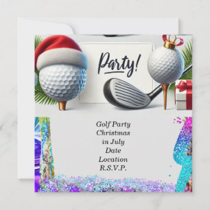Golf Weihnachten im Juli für Golfer mit Golfball Save The Date