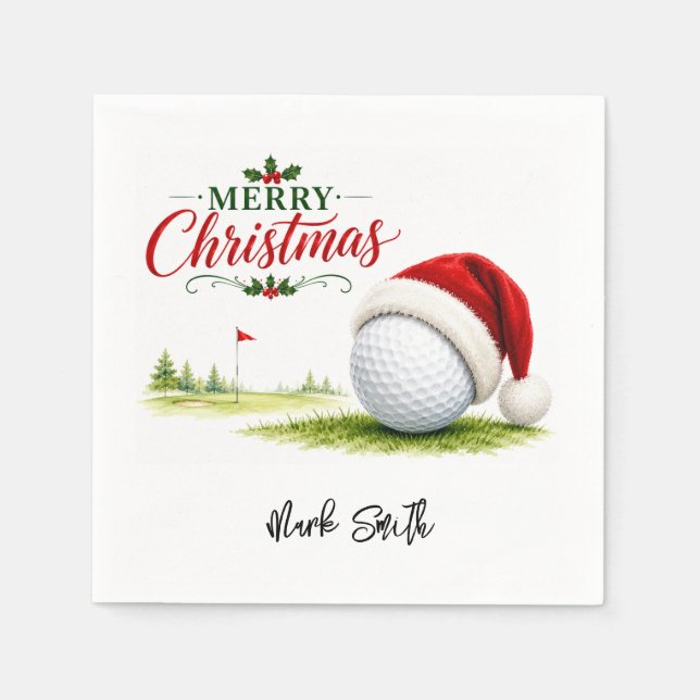 Golf Weihnachten Lass uns Par machen Serviette (Vorderseite)