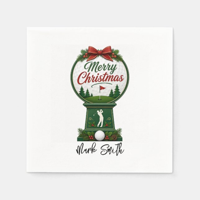 Golf Weihnachten Lass uns Par machen Serviette (Vorderseite)
