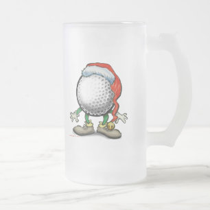 Golf-Weihnachten Mattglas Bierglas