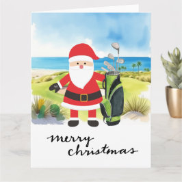 Golf Weihnachten mit dem Weihnachtsmann Golfer Karte