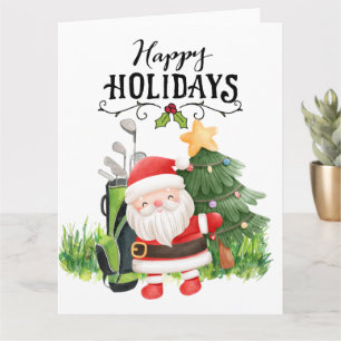 Golf Weihnachten mit dem Weihnachtsmann Golfer Karte