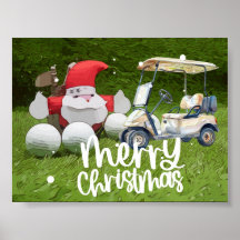 Golf Weihnachten mit dem Weihnachtsmann und Golfbä