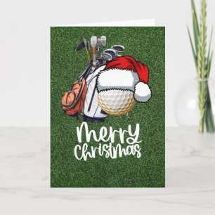 Golf Weihnachten mit Golf-Bekleidung Weihnachtsman Karte