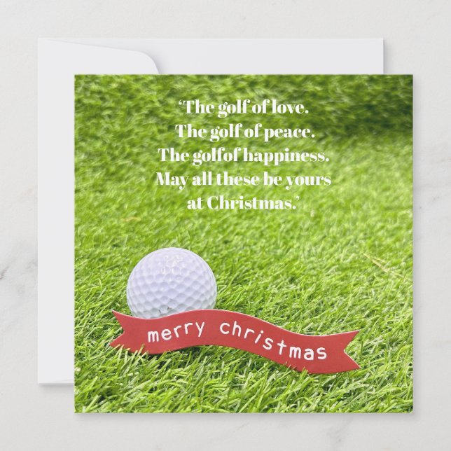 Golf Weihnachten mit Golfball auf grünem Gras (Vorderseite)