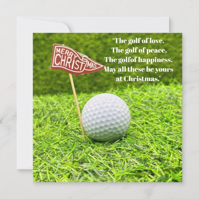Golf Weihnachten mit Golfball auf grünem Gras (Vorderseite)