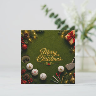 Golf-Weihnachten mit Golfball Feiertagskarte