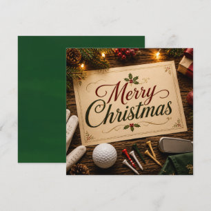 Golf-Weihnachten mit Golfball Feiertagskarte