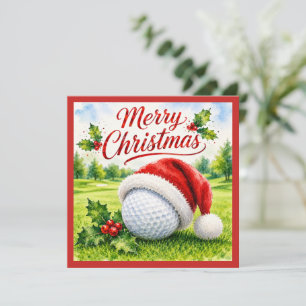 Golf-Weihnachten mit Golfball Feiertagskarte