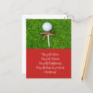 Golf Weihnachten mit Golfball und Tee mit Band