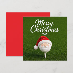 Golf-Weihnachten mit Golfball und Tee mit Band Feiertagskarte