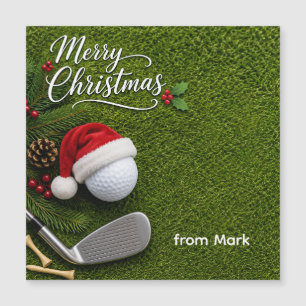 Golf-Weihnachten mit Golfball und Tee mit Band Magnetkarte