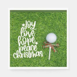 Golf Weihnachten mit Golfball und Tee mit Band Serviette