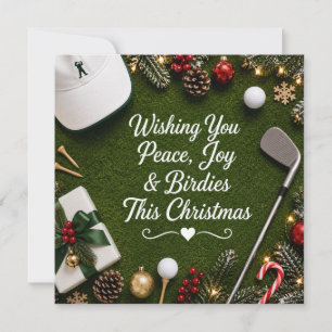 Golf Weihnachten mit Golfball und Tee mit Schleife