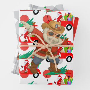 Golf Weihnachten mit Kugel und Eisen für Golfer Wr Geschenkpapier Set