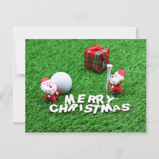 Golf Weihnachten mit Santa Golf Ball und Tee (Vorderseite)