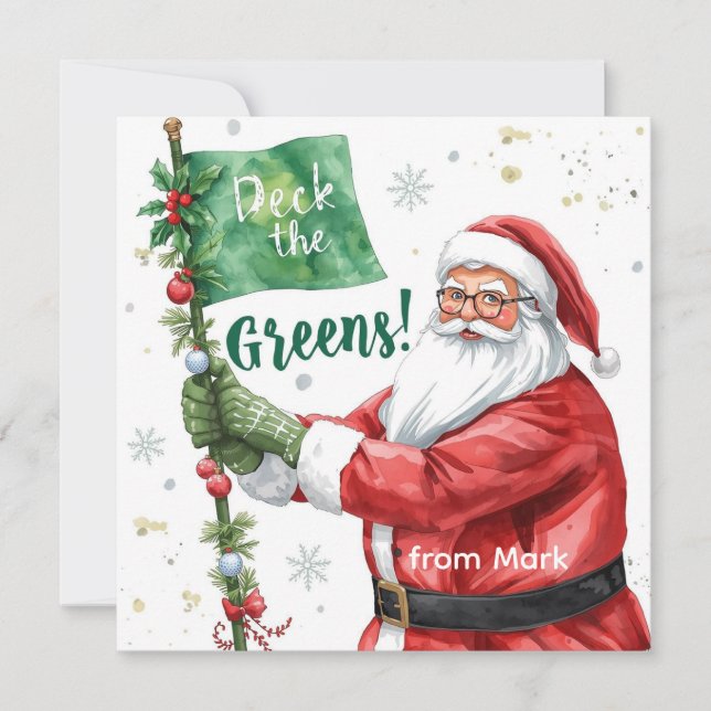 Golf Weihnachten mit Santa Golfer auf Golfplatz (Vorderseite)