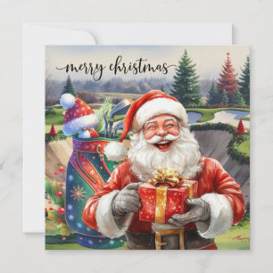 Golf Weihnachten mit Santa Golfer auf Golfplatz