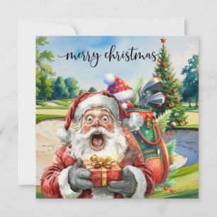 Golf Weihnachten mit Santa Golfer auf Golfplatz