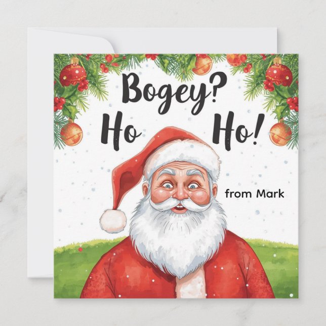 Golf Weihnachten mit Santa Golfer auf Golfplatz (Vorderseite)