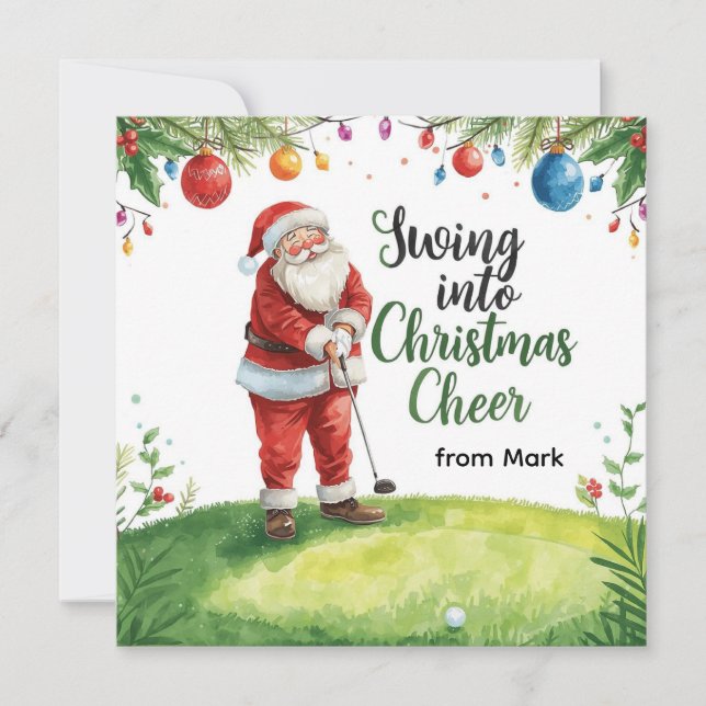Golf Weihnachten mit Santa Golfer auf Golfplatz (Vorderseite)