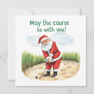Golf Weihnachten mit Santa Golfer auf Golfplatz
