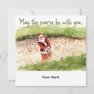 Golf Weihnachten mit Santa Golfer auf Golfplatz