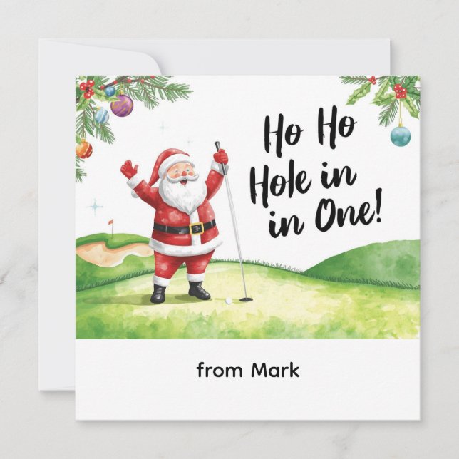 Golf Weihnachten mit Santa Golfer auf Golfplatz (Vorderseite)