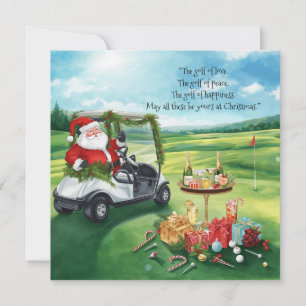 Golf-Weihnachten mit Santa-Party auf dem Platz Feiertagskarte