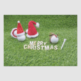 Golf Weihnachten mit Weihnachtsmannmütze und Golft Seidenpapier