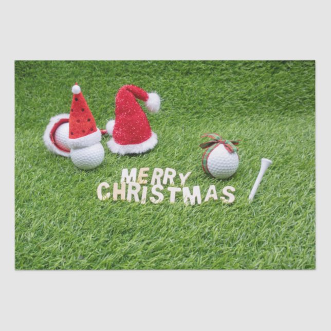 Golf Weihnachten mit Weihnachtsmannmütze und Golft Seidenpapier (Vorderseite)