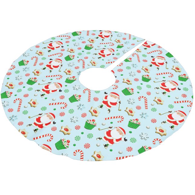 Golf Weihnachten Polyester Weihnachtsbaumdecke (Schrägansicht)