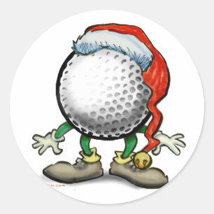 Golf Weihnachten Runder Aufkleber