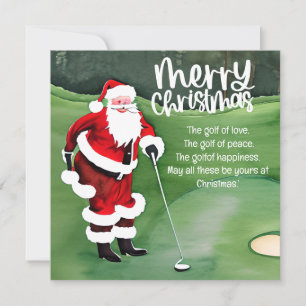 Golf Weihnachten Santa Claus spielt Golf auf grün