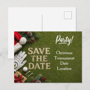 Golf-Weihnachten Save-the-Date-Einladung Feiertagspostkarte