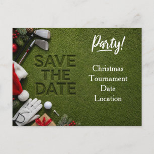 Golf-Weihnachten Save-the-Date-Einladung Feiertagspostkarte