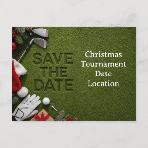 Golf-Weihnachten Save-the-Date-Einladung Postkarte
