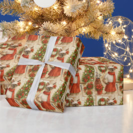 Golf Weihnachten Thema für Cat Frau Golfer Geschenkpapier