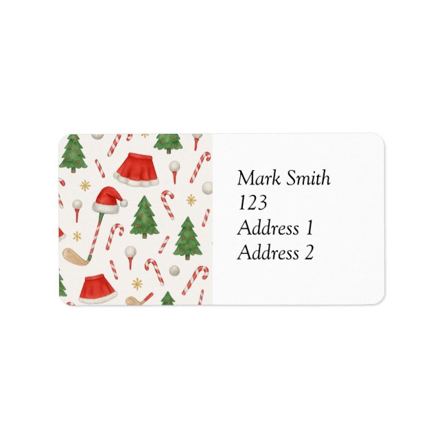 Golf Weihnachten Thema für Golfer Adressaufkleber (Vorne)