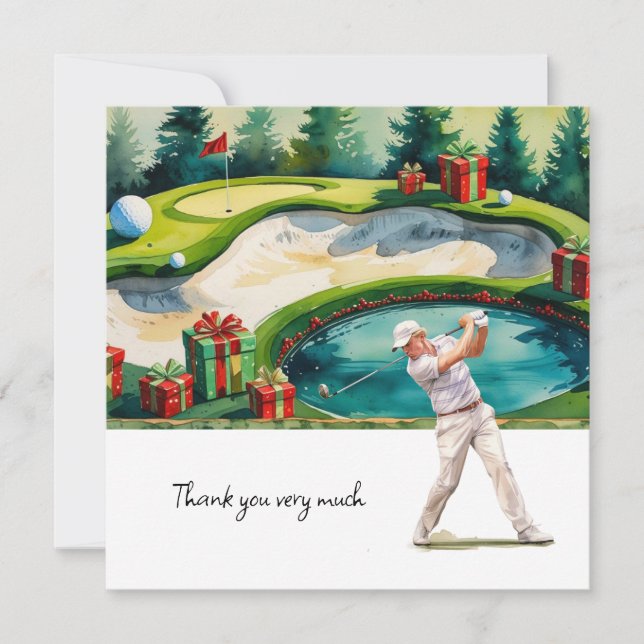 Golf Weihnachten Thema für Golfer danke Ihnen Gesc (Vorderseite)
