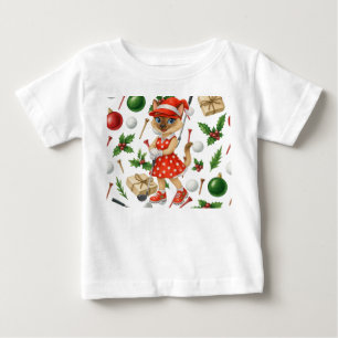Golf-Weihnachten-Thema für Katzenliebhaber Baby T-shirt