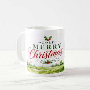 Golf Weihnachten Thema mit Golfball Santa Hut Kaffeetasse