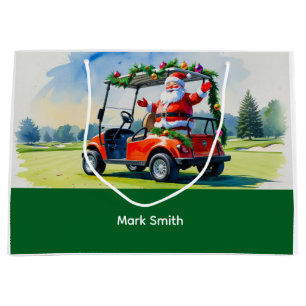Golf Weihnachten Thema mit Golftasche und Golfzeug Große Geschenktüte