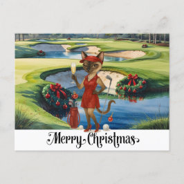 Golf Weihnachten Thema mit Siam Cat Golfer
