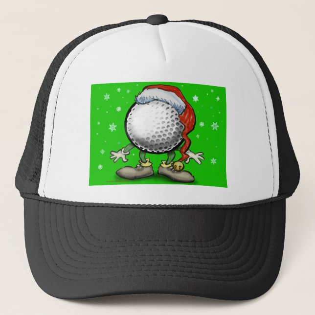 Golf Weihnachten Truckerkappe (Vorderseite)